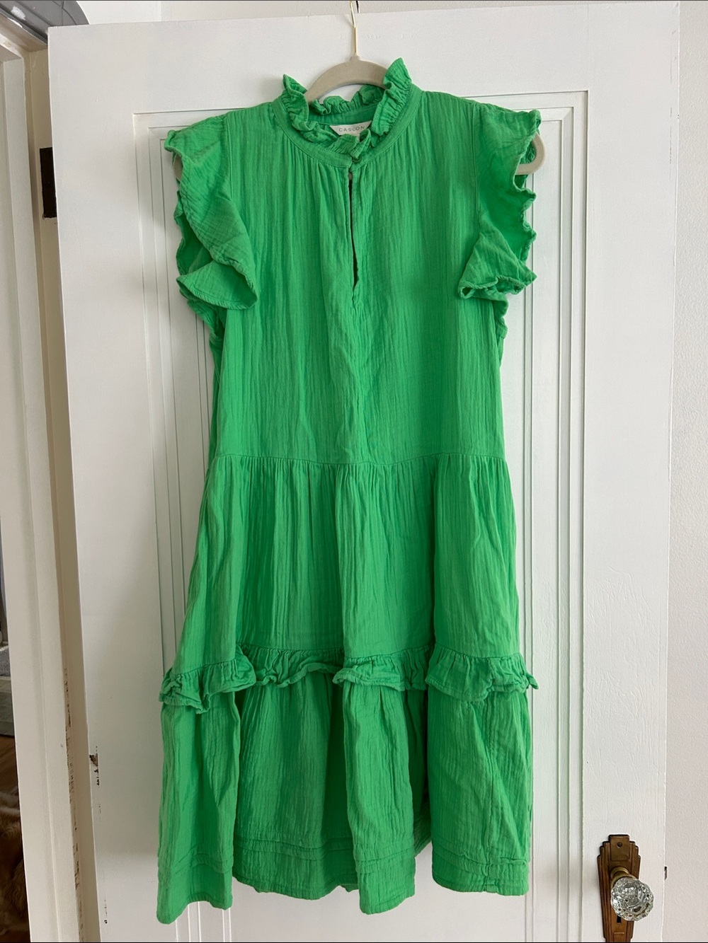 Caslon Green Ruffle-Tiered Casual Midi Dress